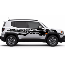 Autocollant Vinyle Décalcomanie Bandes Latérales Style Graphique Grunge Technique pour Jeep Renegade 3