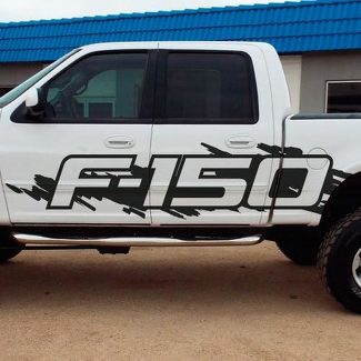 Ford F-150 Side Splash Grunge F150 F 150 Décalque de vinyle Pick-up graphique Camion de lit