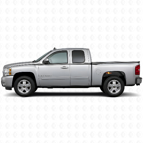 Kit d'autocollants en vinyle à rayures latérales décorées pour Chevy Silverado 2006-2013