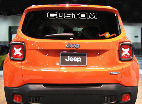 Autocollant en vinyle lettrage contour personnalisé pour lunette arrière Jeep Renegade