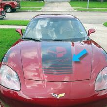 Autocollant en vinyle capot tête de mort Corvette Racing Jake pour Chevrolet Corvette C6_3