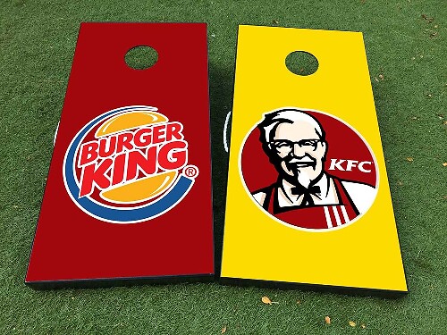 Ensemble de décalcomanies en vinyle pour planche de jeu Cornhole Burger King et KFC