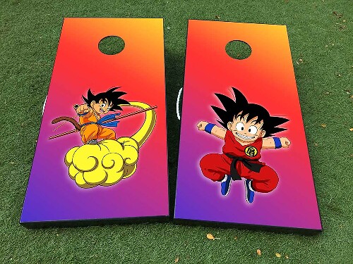 Ensemble d'autocollants en vinyle pour planche de cornhole inspiré de Dragon Ball