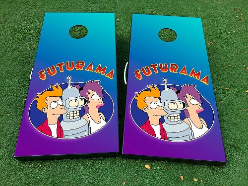 Ensemble de décalcomanies en vinyle pour planche de cornhole Futurama