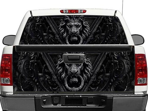 Autocollant en vinyle pour hayon vitre arrière Black Lion