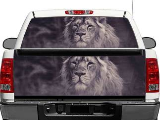 BW Lion King lunette arrière OU hayon autocollant autocollant camionnette SUV voiture
