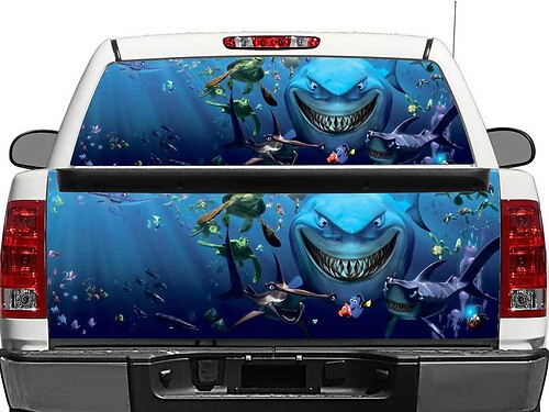 Autocollant en vinyle pour vitre arrière ou hayon Finding Nemo pour pick-up et SUV