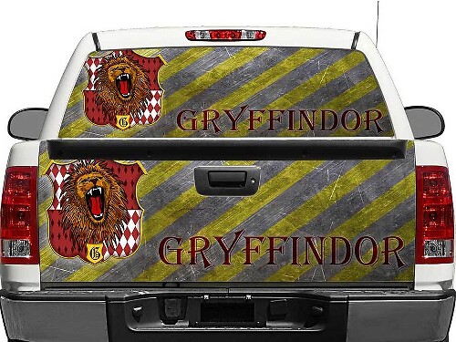 Autocollant en vinyle logo Gryffindor Harry Potter pour lunette arrière ou hayon de pick-up, SUV