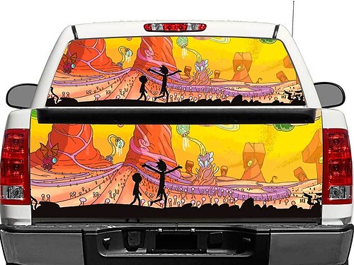 Autocollant Vinyle Rick et Morty pour lunette arrière ou hayon de camions