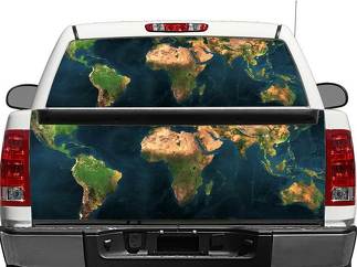 Carte du monde entier fenêtre arrière ou hayon autocollant autocollant camionnette SUV voiture