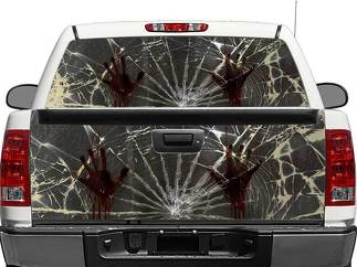 Zombie Mains Verre Brisé Fenêtre Arrière OU hayon Sticker Autocollant Pick-up Camion SUV Voiture