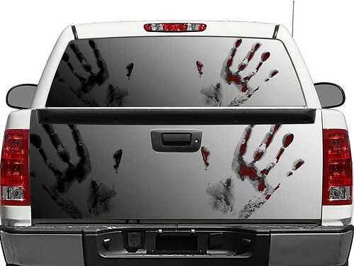 Autocollant en vinyle de mains zombies pour lunette arrière ou hayon de pick-up et SUV