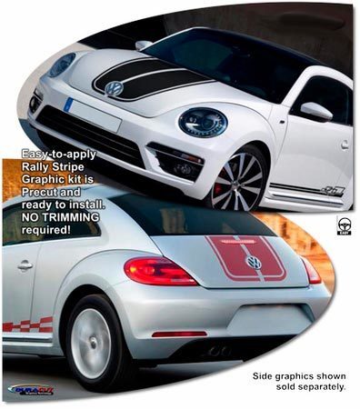 Autocollant Vinyle Bandes de Rallye Capot Hayon pour Volkswagen Coccinelle