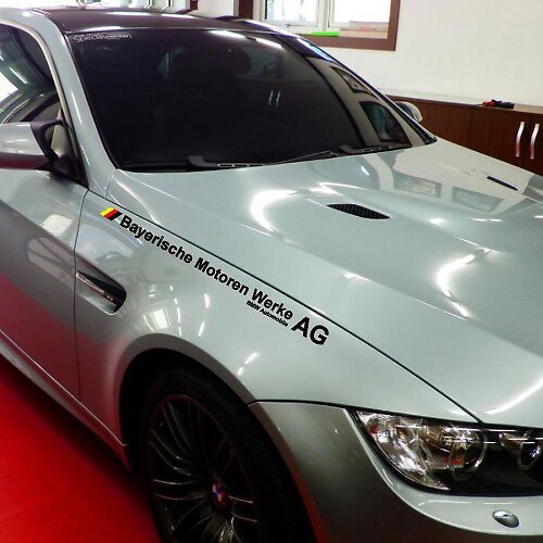 Autocollant en vinyle style allemand Bayerische Motoren Werke AG pour BMW