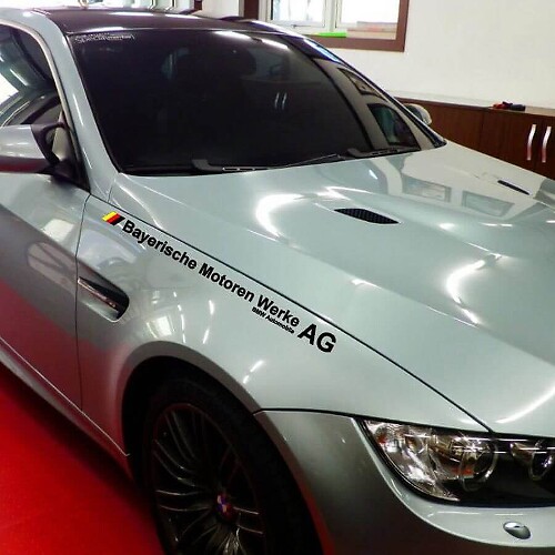 Autocollant en vinyle style allemand Bayerische Motoren Werke AG pour BMW