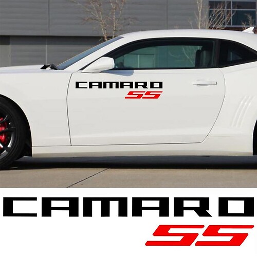 Autocollant vinyle logo SS pour porte Chevrolet Camaro