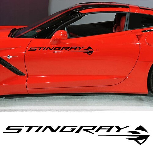 Ensemble d'autocollants en vinyle pour portière latérale Stingray pour Chevrolet Corvette