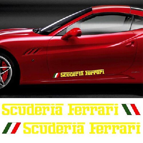 Set d'autocollants en vinyle pour porte latérale Scuderia Ferrari