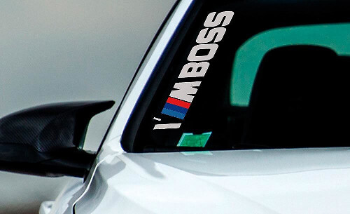 Autocollant en vinyle I’M BOSS M-Style pour pare-brise de voitures BMW