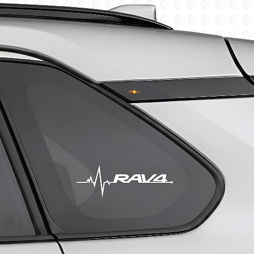 Autocollants Vinyle RAV4 Heartbeat pour Fenêtre Toyota RAV4