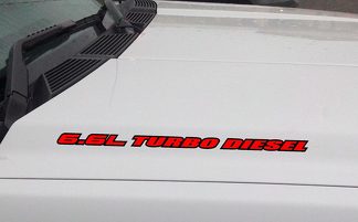 Autocollant en vinyle pour capot TURBO DIESEL 6,6 L compatible avec : Chevrolet GMC Duramax (contour)