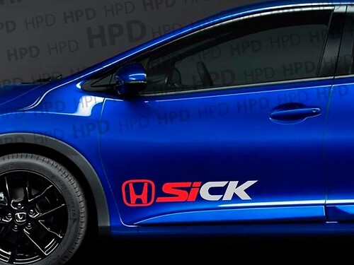 Civic Si Sick Honda Vinyl Decal Racing Autocollant JDM EK Porte D Racing illest
