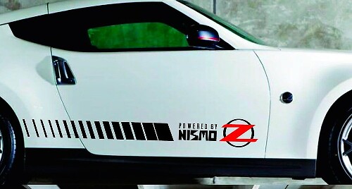 Autocollant vinyle à bandes stroboscopiques latérales Nismo pour Nissan Z
