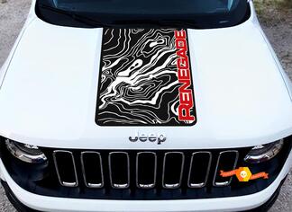 Capot 2 couleurs Jeep Renegade carte topographique Logo graphique vinyle autocollant SUV autocollant