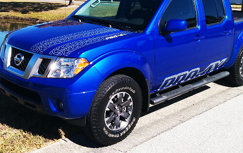 Kit de décalcomanies vinyle pour capot et côtés Pro-4X pour Nissan Frontier 2016