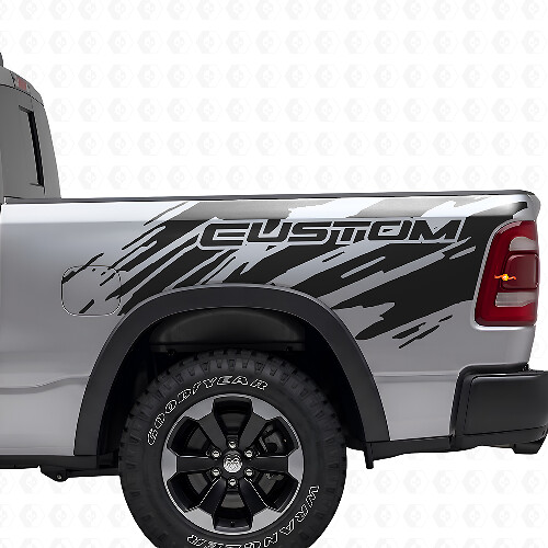 Lettrage personnalisé style éclaboussure autocollant vinyle latéral arrière pour Dodge Ram