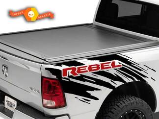 Paire Dodge Ram Rebel Splash Grunge Logo Truck Vinyl Decal lit Graphic Cast 2 Couleurs
