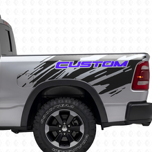 Lettrage personnalisé style éclaboussure autocollant vinyle latéral arrière pour Dodge Ram_2