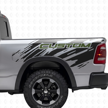 Lettrage personnalisé style éclaboussure autocollant vinyle latéral arrière pour Dodge Ram_3