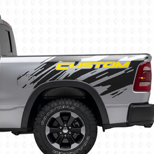 Lettrage personnalisé style éclaboussure autocollant vinyle latéral arrière pour Dodge Ram_6