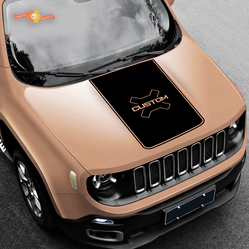CUSTOM Cross Inset Hood Panel Capot Autocollant vinyle pour Jeep Renegade