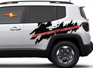 2 couleurs Jeep Renegade DesertHawk côté Splash graphique vinyle autocollant autocollant Desert Hawk SUV