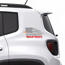 Autocollant Vinyle Graphique Drapeau Américain Vieilli Arrière Latéral pour Jeep Renegade 3