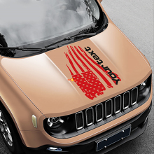 Autocollant vinyle capot drapeau américain usé 2 pour Jeep Renegade 2