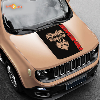 Capot 2 couleurs Jeep Renegade Yeti Bigfoot Sasquatch Logo Graphic Vinyl Decal SUV