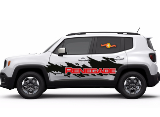 2 couleurs Jeep Renegade Side Splash Logo graphique vinyle autocollant et graphique de pare-brise