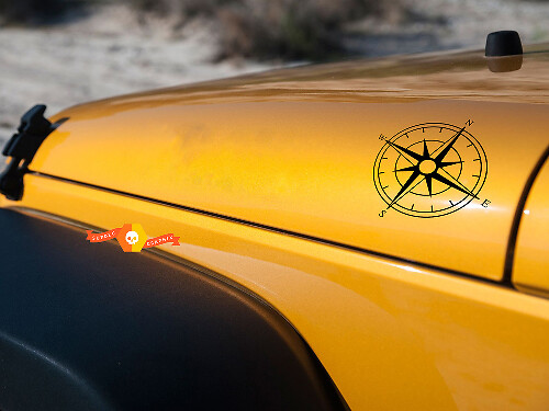 Autocollant en vinyle Petite Rose des Vents pour Jeep Wrangler