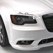 Autocollant vinyle lettrage Stay Driven pour capot BMW_3