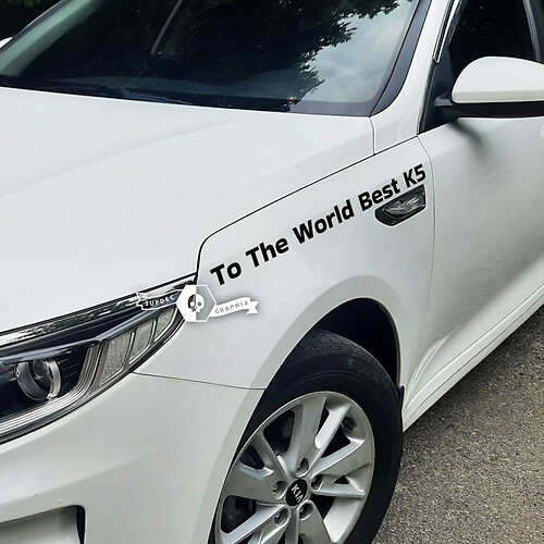 2 X lettrage autocollant autocollant emblème de garde-boue Logo au monde meilleur K5 vinyle pour Kia Optima K5
