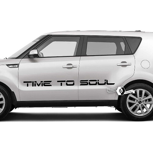 Paire de lettrage Time To Soul emblème Logo autocollant vinyle pour Kia Soul

