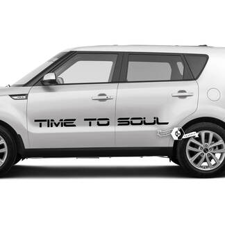 Paire lettrage Time To Soul emblème Logo autocollant autocollant vinyle Soul pour Kia
 1