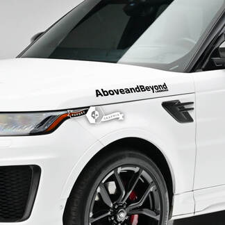 Paire de décalcomanies de lettrage, Logo d'emblème en vinyle au-dessus et au-delà pour Land Rover Range Rover
