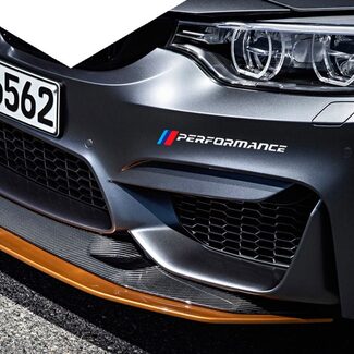 Une paire d'autocollants de pare-chocs avant, autocollants graphiques de Sport M Performance pour BMW
