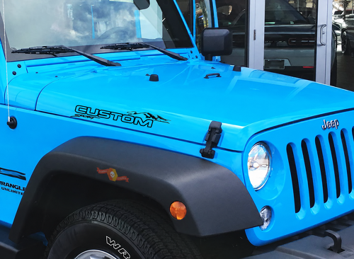 Autocollant en vinyle lettrage CUSTOM Mountain Sport pour capot Jeep Wrangler