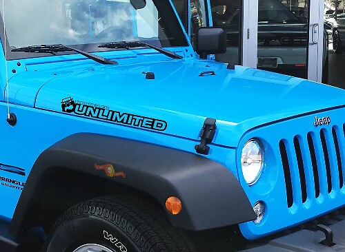 Texte personnalisé Autocollants vinyle de capot tout-terrain illimités pour Jeep Wrangler Unlimited