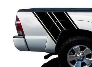 Autocollants graphiques en vinyle à rayures pour lit de camion – Compatible avec Toyota Tacoma Chevy Dodge 4 x 4